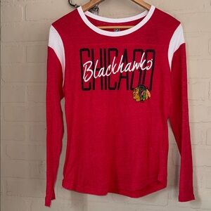 Blackhawks hockey shirt Chicago NHL Red White Apparel medium NEW tee top t